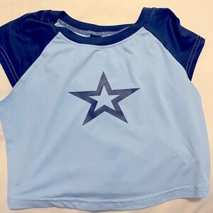 Blue, cropped, size small, shein